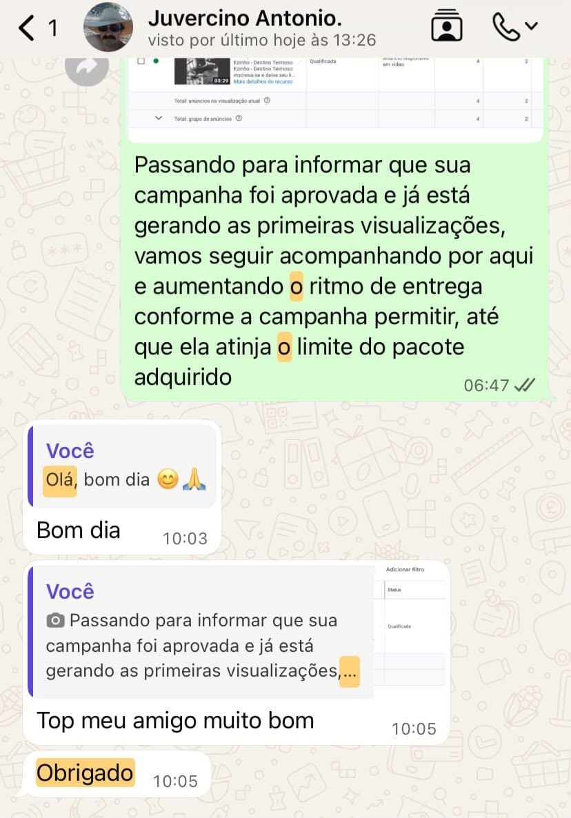 Mensagem de Juvercino: Top meu amigo muito bom. Obrigado
